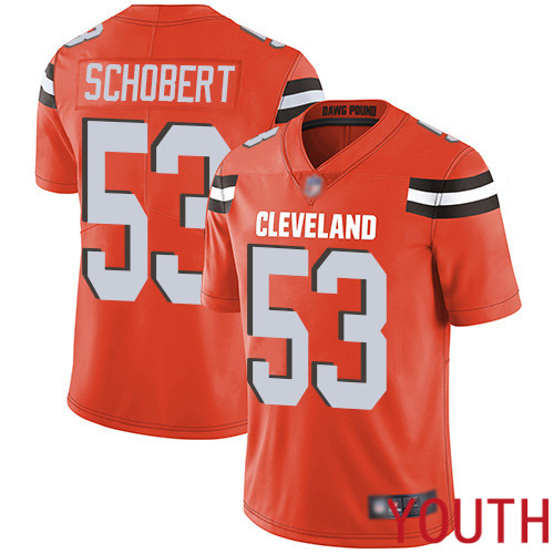 Cleveland Browns Joe Schobert Youth Orange Limited Jersey #53 NFL Football Alternate Vapor Untouchable->youth nfl jersey->Youth Jersey